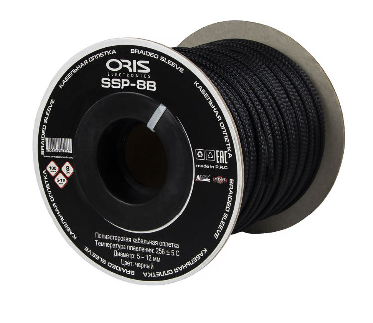 Защитная кабельная оплетка Oris SSP-8B черный (1б-100м)(1м) - фото